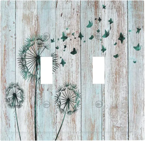 Vista 162 de William Morris Floral Boho Azul Medianoche Azul Bohemio Flor 1 Banda Dúplex Cubierta de Salida Decorativa Receptáculo Único Interruptor Eléctrico