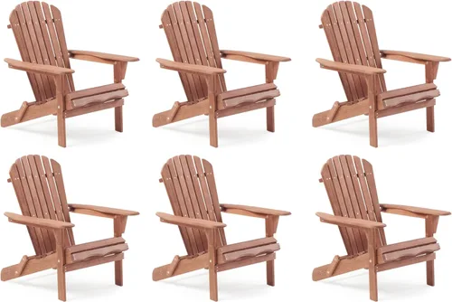 Vista 25 de Silla Adirondack plegable de madera de gran tamaño con respaldo y tablero de asiento premontados, silla de descanso para patio al aire libre