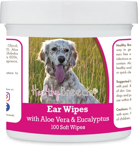 Vista 38 de Healthy Breeds Shih Tzu Toallitas de limpieza de oídos con aloe y eucalipto para perros, 100