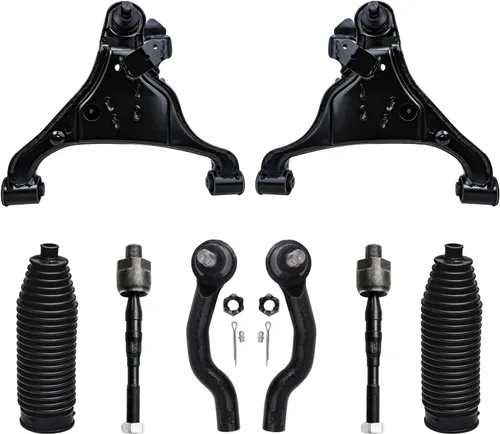 Vista 62 de Detroit Axle - Kit de ocho piezas - brazos de control de suspensión inferior delantero y trasero con juntas de bolas, extremos de barras
