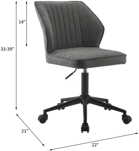 Vista 3 de Acme Pakuna Silla de oficina sin brazos de piel sintética en gris vintage y negro