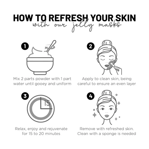 Vista 4 de BRÜUN Tarro de máscara de gelatina de carbón de bambú para el cuidado de la cara, máscara de goma para el cuidado de la cara, 23 onzas líquidas