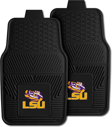FANMATS 8747 LSU Tigers - Juego de 2 alfombrillas de vinilo resistentes para automóvil, primera fila, protección para todo tipo de clima, ajuste