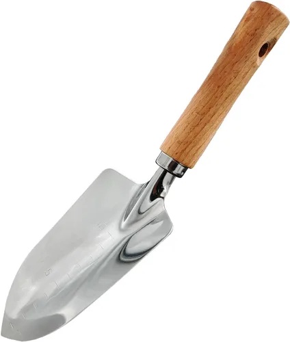Pala de jardín para excavación, pala de mango de madera de acero inoxidable antideslizante para plantar césped