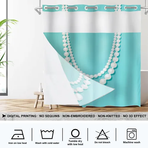 Vista 208 de Shrahala Father and Child Embracing No Hooks Shower Curtain with Snap in Liner Set, Tender Moment Captured Bathroom Décor Polyester Fiber Waterproof