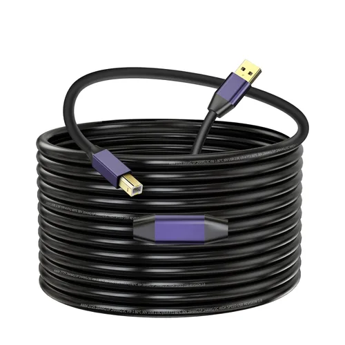 Vista 9 de Cable de impresora USB de 6 pies, cable escáner USB 2.0 tipo A macho a B macho, de alta velocidad, compatible con HP, Canon, Dell, Epson, Xerox y más