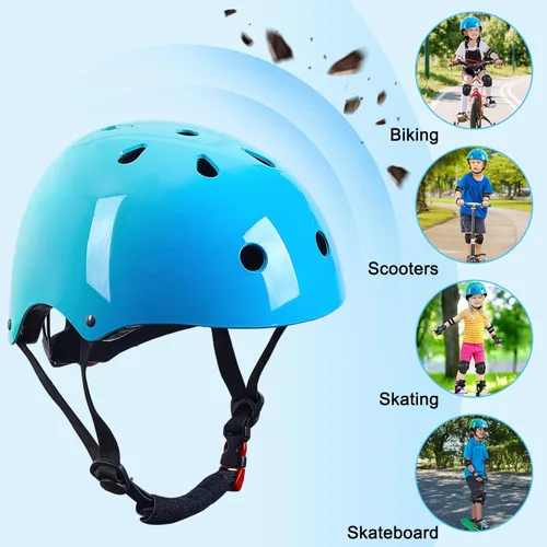 Vista 5 de FIODAY Rodilleras para casco de bicicleta para niños, coderas, muñequeras con calcomanía de dinosaurio de bricolaje, conjunto