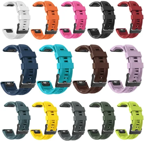 Vista 8 de REYDA Correa de silicona compatible con Garmin Fenix 7X/7X Pro/6X/6X Pro/5X/5X Plus/3/3 HR, 1.024 in, ajuste rápido, pulsera de silicona suave