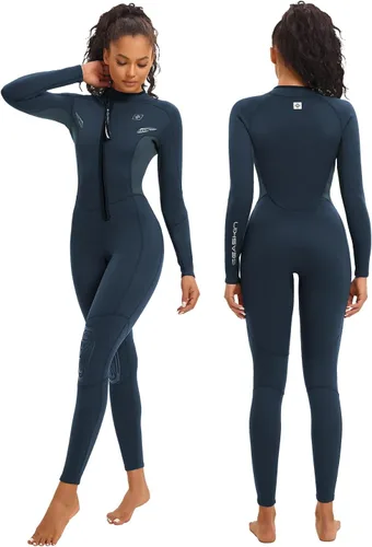 Vista 7 de Seaskin Trajes de neopreno para hombres y mujeres de 2 mm, trajes de buceo de cuerpo completo con cremallera frontal