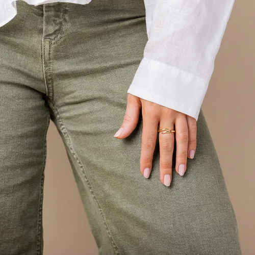 Vista 2 de PAVOI Banda de eternidad chapada en oro de 14 quilates para mujer