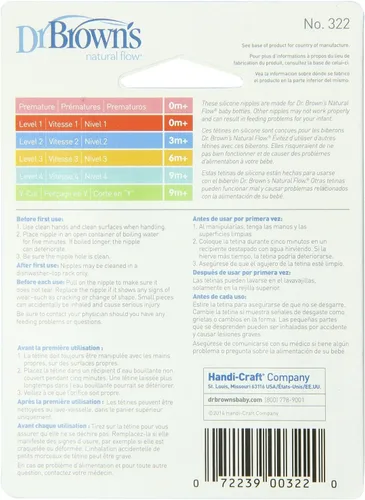 Vista 2 de Tetina para biberón Dr Browns Natural Flow Preemie paquete de 2