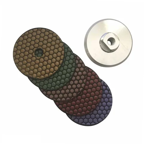 Vista 5 de Juego de almohadillas de pulido de piedra seca de 4 pulgadas (grano 50, 100, 200, 400, 800) - para encimeras de granito, mármol y hormigón