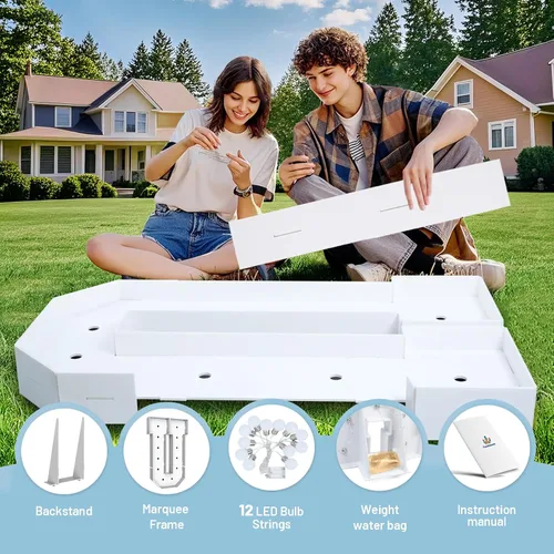 Vista 153 de Marquesina de 3 pies con números iluminados 0, decoración de fiesta, letras grandes iluminadas con bolsa de agua pesada, juego de tablas de espuma