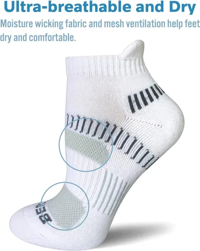 Vista 6 de BERING Calcetines deportivos para correr al tobillo para mujer (6 pares)