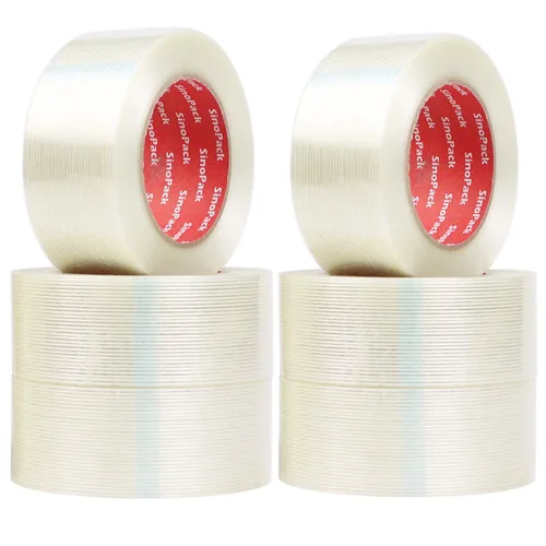 Vista 10 de Cinta de flejado de 5.5 mil x 1 pulgada x 50 yardas, cinta de flejado resistente de 1 pulgada, cinta de filamento reforzado con fibra de vidrio, 3