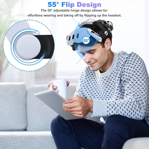 Vista 7 de Battery Head Strap 15000mAh for Meta Quest 32,Elite Starp Replacement Extend Playtime for Oculus Quest 32 with Rechargeable Battery 2 Pack,Charging