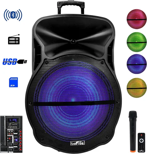 Vista 6 de BeFree Sound Altavoz portátil recargable con Bluetooth de 18 pulgadas
