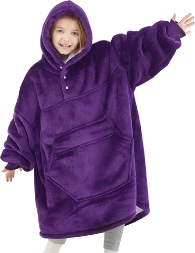 Vista 9 de Degrees of Comfort Hoodie Wearable Blanket Grey / Adult