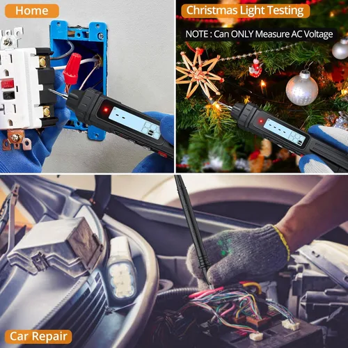 Vista 2 de Neoteck 2 en 1 Multímetro Digital Tipo Pluma y Probador de Voltaje de 4000 Unidades, Multímetro Inteligente TRMS, Probador de Voltaje sin Contacto