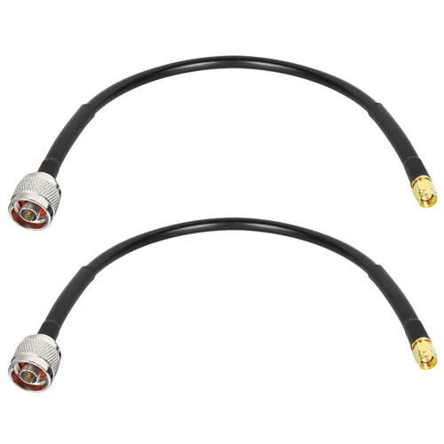MOOKEERF 2 piezas de cable N macho a SMA macho 1 pie, cable SMA a N de 50 ohmios de baja pérdida ultra KMR240 coaxial para enrutador WiFi, receptor