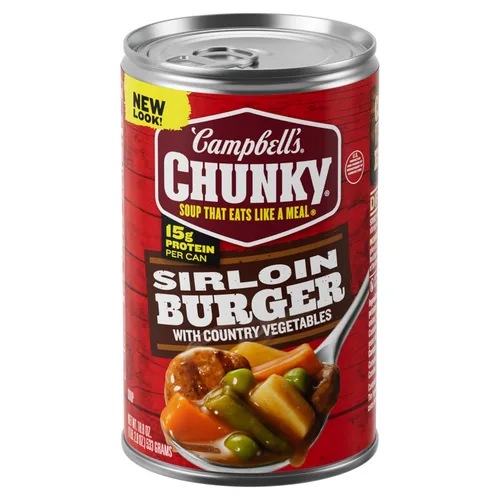 Campbell's Chunky - Sopa de hamburguesa de solomillo con verduras campestres, lata de 18.8 onzas