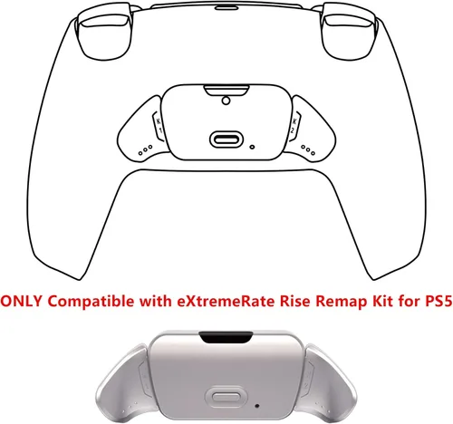 Vista 2 de Botones de metal reales plateados RMB versión K1 K2 botones carcasa y placa PCB de reposición para controlador PS5 eXtremeRate Rise Remap Kit