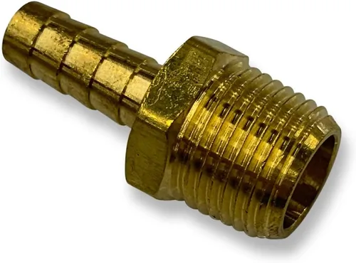 Vista 2 de Manguera de 3/8" ID a 1/2" macho BSP BSPT recto latón accesorio combustible/aire/agua/aceite/gas/WOG (cantidad 10)