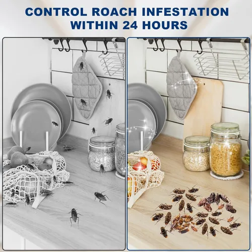 Vista 3 de Cebo de gel para cucarachas, control de insectos para interiores, listo para usar, mata cucarachas - 4 tubos x 30 gms