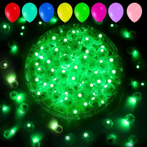 Vista 21 de Aogist 100 luces de globo verde, mini bola impermeable de largo tiempo de espera, lámpara LED redonda para linterna de papel, fiesta, boda