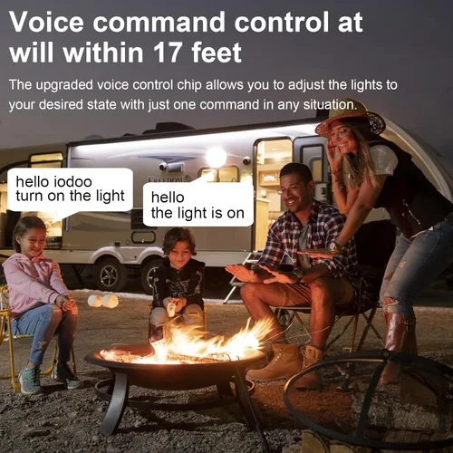 Vista 2 de Luz de campamento recargable de 10000 mAh con control de voz - 4000LM 3000K/4500K/6500K Linterna LED portátil, IPX4 impermeable para camping, 30W pro