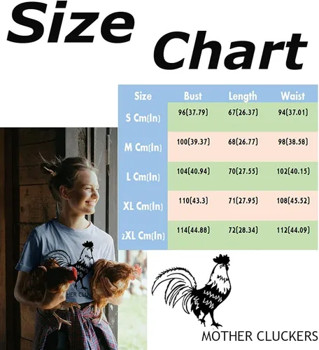 Vista 7 de Camisetas con estampado de pollo para mujer, con estampado de letras, manga corta, estilo campestre, estilo casual