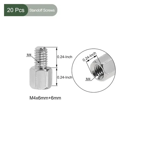 Vista 2 de YOKIVE 20 tornillos de separación M4, separadores de PCB hexagonales chapados en níquel, mantienen la altura consistente, ideal para placa base