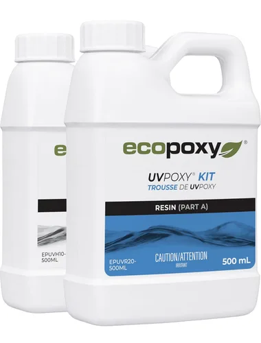 Vista 14 de EcoPoxy UVPoxy Kit de Resina Epoxi para Recubrimiento de Superficies de Mesa y Arte - 1.06 Gal / 4L: Curado Rápido, Resistente a UV/Amarillamiento