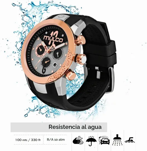 Vista 2 de MULCO Luxury Waterproof Watch for Women - Rose Gold Stainless Steel Analog Dama D (negro)