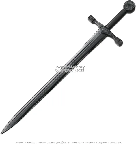 Vista 2 de Espada larga europea de polipropileno, espada medieval renacentista de práctica, disfraz cosplay, accesorio de prop