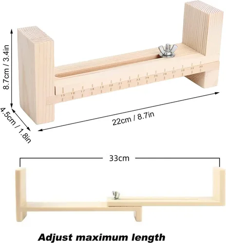 Vista 6 de Plantilla de Pulsera de Madera, Plantilla Ajustable de Paracord para Pulseras, Fabricante de Pulseras DIY, Plantilla de Muñequera de Tejido Manual