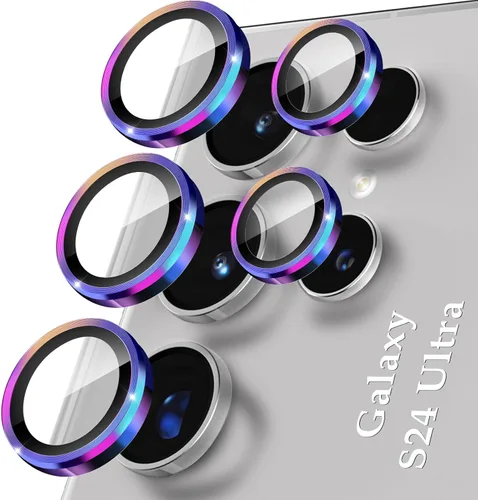 YWXTW - Protector de lente de cámara para Samsung Galaxy S24 Ultra Accesorios, [3x Resistencia a impactos] Protector de pantalla de cámara de vidrio