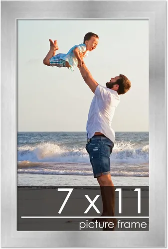 Vista 154 de Marco de madera de peltre plateado de 3 x 4 pulgadas, acrílico UV, respaldo de tablero de espuma y accesorios para colgar, marco de 3 x 4 pulgadas