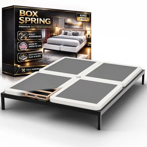 Vista 11 de Zayton, Base de cama con somier, tamaño individual XL, base de colchón de madera de 2 pulgadas, fabricada en Estados Unidos, silenciosa, sin ruido