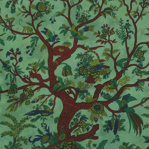 Vista 3 de Craft Trade Tapiz de algodón indio con mandala para colgar en la pared, diseño de árbol de la vida, estético, bohemio, hippie, sala de estar, Verde