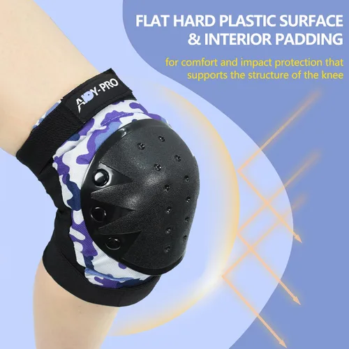 Vista 4 de AIDY-PRO Rodilleras y coderas, equipo de protección, muñequeras de patinaje para patinaje, patinaje, ciclismo, patinaje