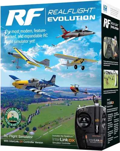 Vista 2 de Software de simulador de vuelo RC REALFLIGHT Evolution con controlador Interlink DX incluido, simuladores RFL2000 compatibles con cascos VR