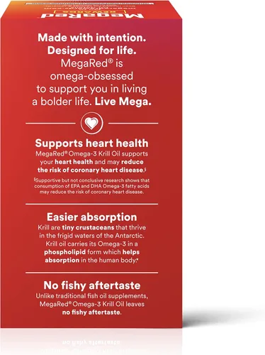Vista 14 de MegaRed - Aceite de krill Omega-3 350mg cápsulas blandas (130 unidades en una botella), ácidos grasos omega-3 EPA y DHA sin regusto a pescado a