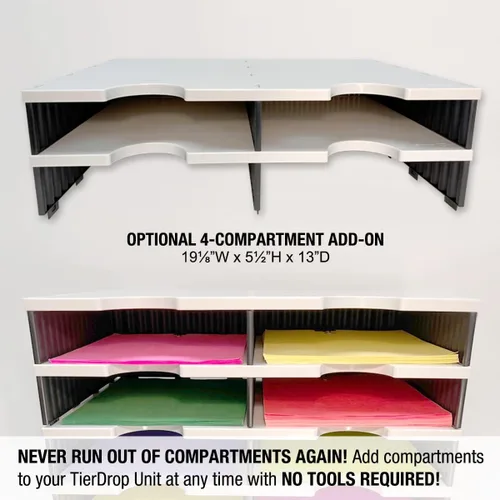 Vista 6 de Ultimate Office Organizador de escritorio con 8 bandejas de letras y 2 cajones de suministro, rectangular, 19 1/8 pulgadas de ancho x 12 pulgadas