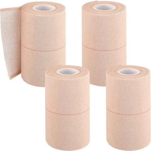 Vista 9 de 4 rollos de cinta adhesiva elástica, cinta adhesiva autoadhesiva, vendaje flexible para estiramiento, para tobillos, rodillas y muñecas en deportes