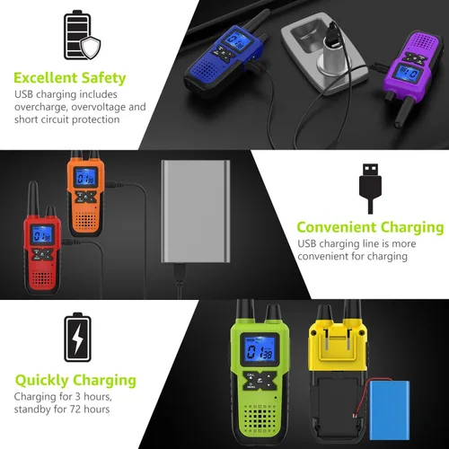 Vista 3 de Topsung Walkie Talkies for Adults Long Range Rechargeable with NOAA Weather Alert, Multi-Purpose 2 Way Radios 6 Pack for Team Work Seniors Care Kids