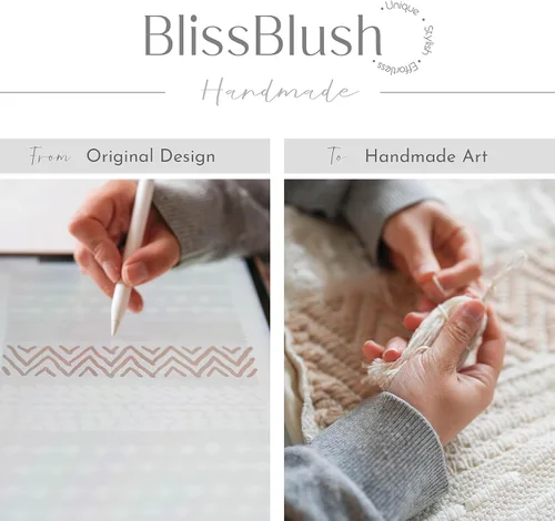 Vista 2 de BlissBlush Funda de almohada decorativa bohemia gris de 22 x 22 pulgadas, cojín cuadrado de estilo rústico para sofá, sala de estar y dormitorio