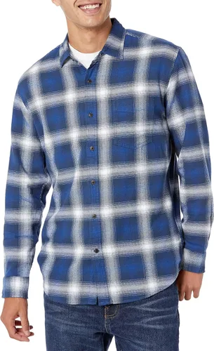 Vista 21 de Amazon Essentials - Camisa de franela para hombre, de manga larga Rojo Plaid