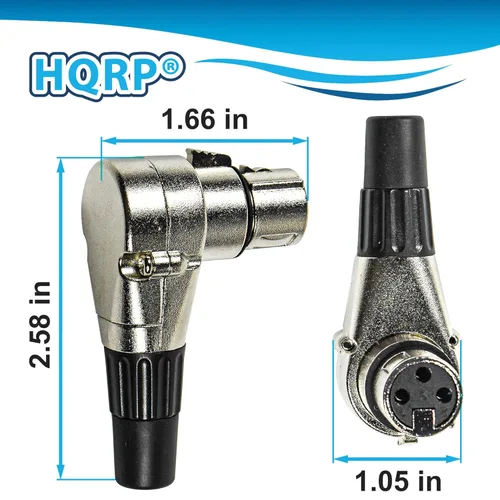 Vista 2 de HQRP Conector hembra de ángulo recto ajustable XLR de 3 pines con 7 posiciones diferentes, compatible con Pro Audio DJ Band XLR Plug Jack en ángulo