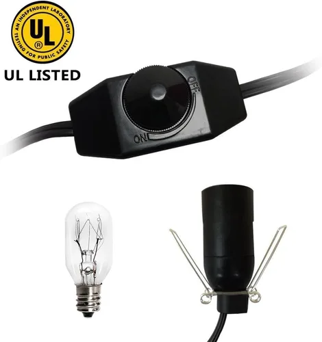 Vista 2 de haraqi Cable de lámpara de sal del Himalaya y bombilla con interruptor de atenuación, bombilla de cable de repuesto original para lámparas de roca